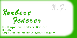 norbert federer business card